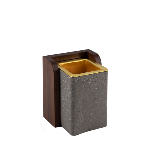 مبخرة تيرازو مربعة مع إطار خشبي | رصاصي