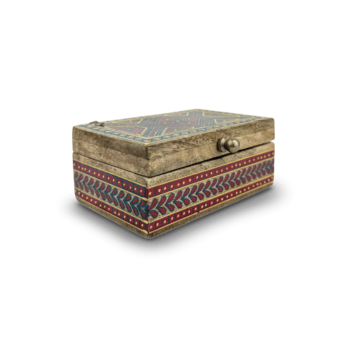حافظة بخور الزهراء - خشبية مستطيلة بنقش فني (تركوا...