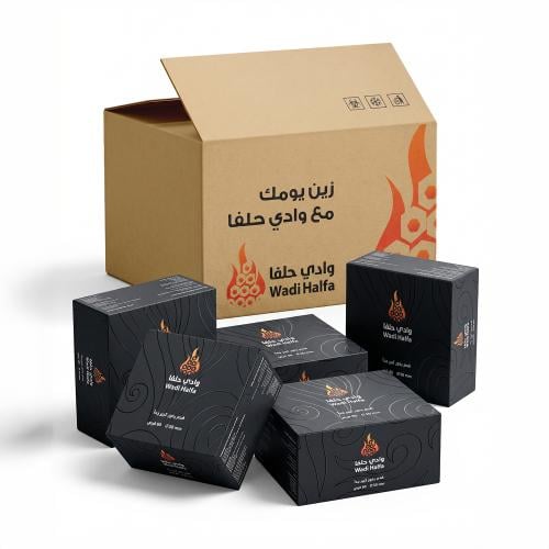 فحم بخور وادي حلفا كبير XXL 60 قرص - 15 علبة