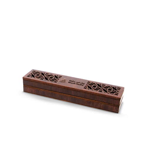 مبخرة طويلة +أعواد مروكي فاخرة -بني غامق مع شعار و...