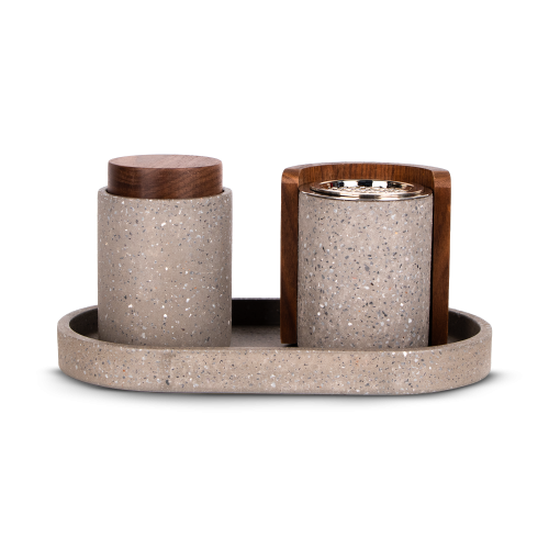 مبخرة "نُور" – طقم تيرازو رصاصي دائري