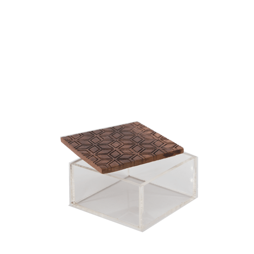 طقم مبخرة بتصميم عصري ونقش هندسي - غامق