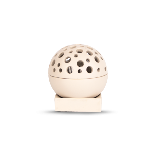 مبخرة فَلَك - فخار كروية بقاعدة (أبيض مطفي)