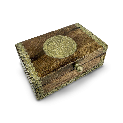 علبة حافظه للبخور خشبية مستطيلة بني غامق