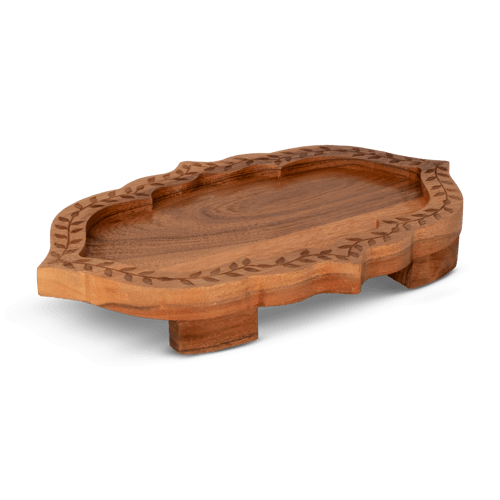 طقم مباخر خشبي صينية بيضوي مشجر