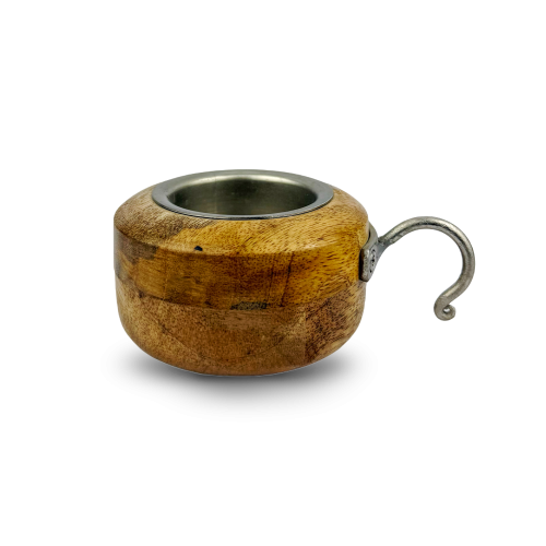 مبخرة دلال - خشبية دائرية مع مقبض معدني (وسط)