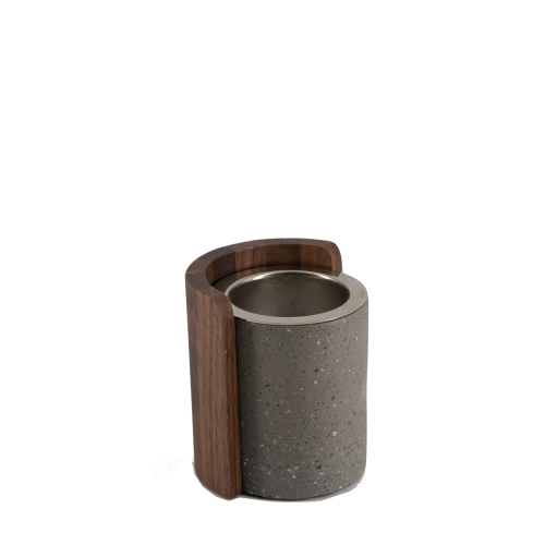 مبخرة تيرازو دائرية مع إطار خشبي | رصاصي