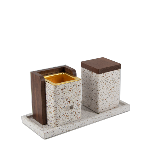 طقم مبخرة تيرازو | مربع كريمي