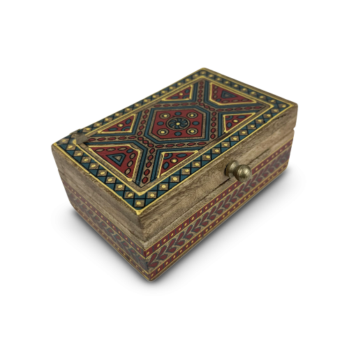 حافظة بخور إشبيلية - خشبية مستطيلة بنقش فني