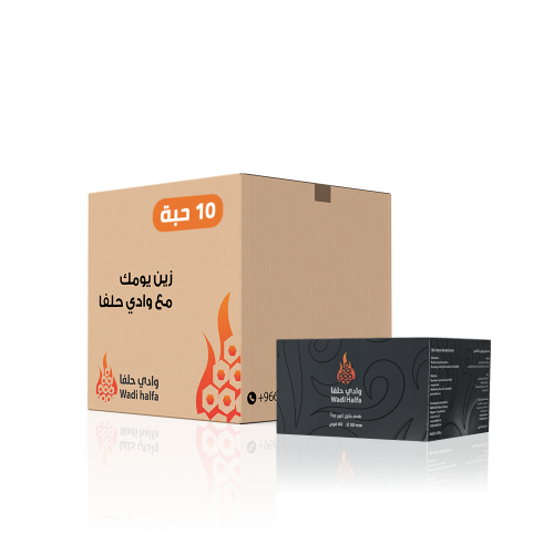 فحم بخور وادي حلفا كبير XXL 60 قرص - 10 علب