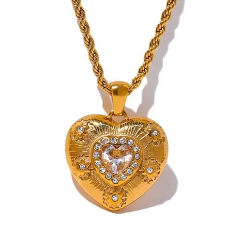 سلسال ذهبي بتعليقة قلب ذهبي كبير