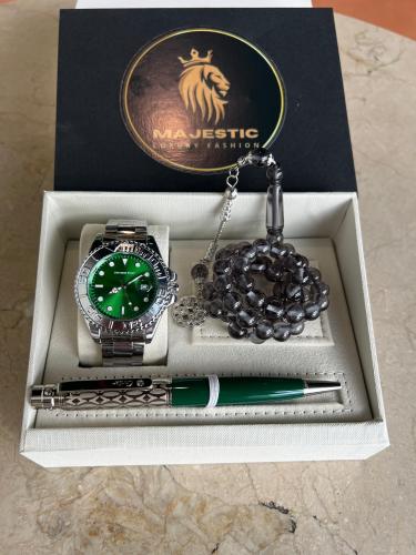 طقم ساعة سبحة وقلم