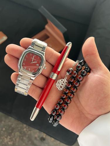 طقم ساعة سبحة وقلم