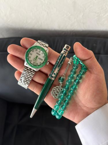 طقم ساعة قلم وسبحة