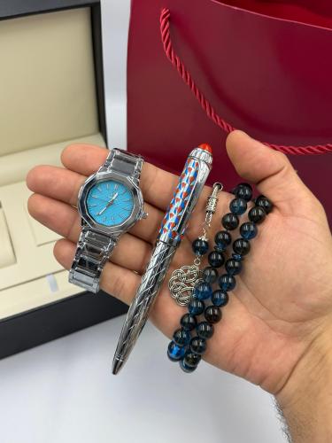 طقم ساعة سبحة وقلم