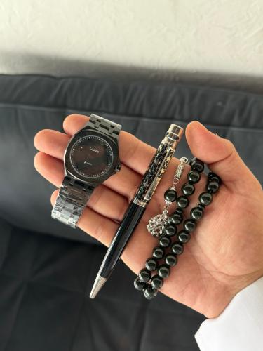 طقم ساعة قلم وسبحة