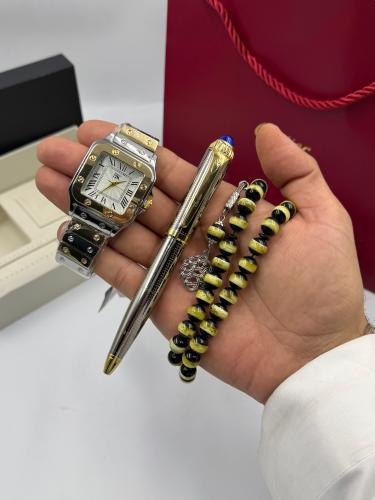 طقم ساعة سبحة وقلم—