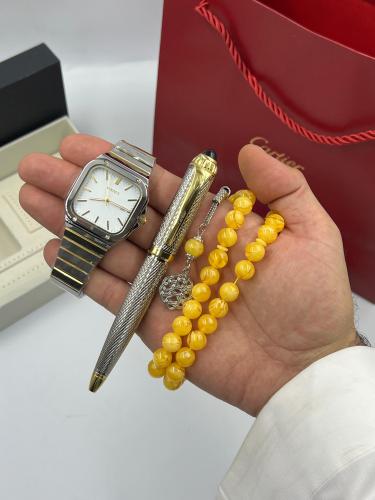 طقم ساعة سبحة وقلم