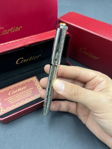 قلم كارتير دومو- فضي منقوش