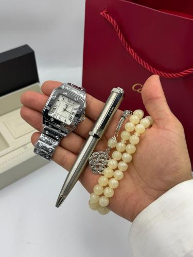 طقم ساعة سبحة وقلم—