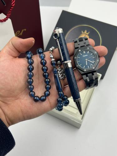 طقم ساعة سبحة وقلم