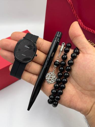 طقم ساعة سبحة وقلم