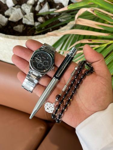 طقم ساعة سبحة وقلم