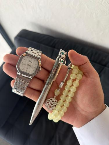 طقم ساعة قلم وسبحة