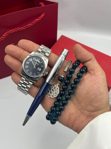 طقم ساعة سبحة وقلم