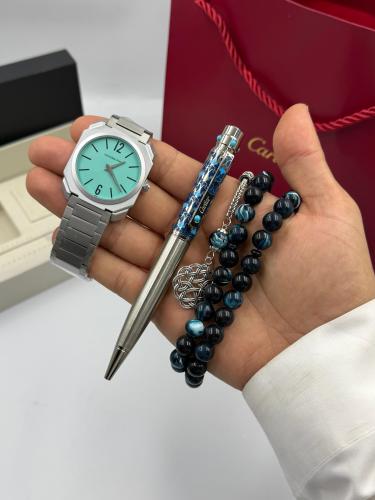 طقم ساعة سبحة وقلم