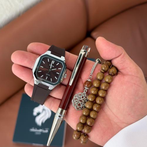 طقم ساعة رابل وقلم وسبحة