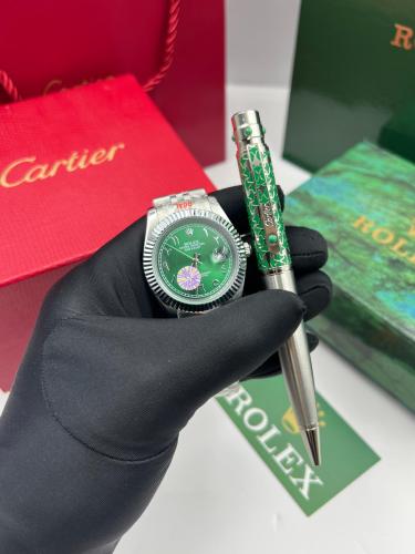 طقم ساعة رولكس وقلم كارتير