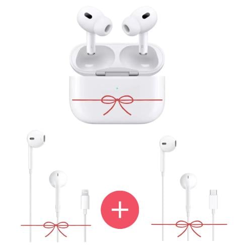 بكج ٣ سماعات آيفون (AirPods Pro + سلكية لايتنينغ +...