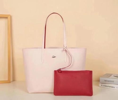 شنطة لاكوست دبل فيس- احمر و وردي