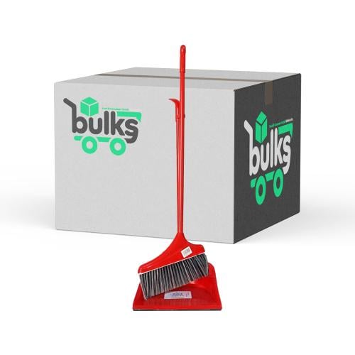 مكنسة بعصاة طويلة مع جاروف ( كرتون 12 حبة )