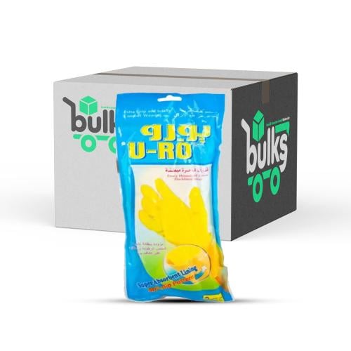 يورو قفازات مبطنه من المطاط مقاس صغير - كرتون 12 ز...