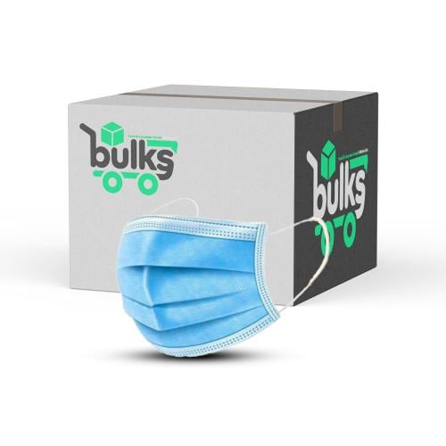 كمام وجة لون ازرق ثلاث طبقات مع مثبت عند الأنف است...