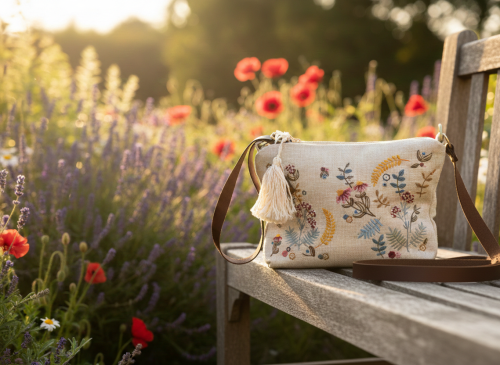 Big Cross bag Plum flower