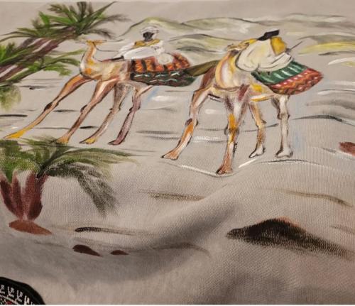 Hand-painted camel table cover beauty