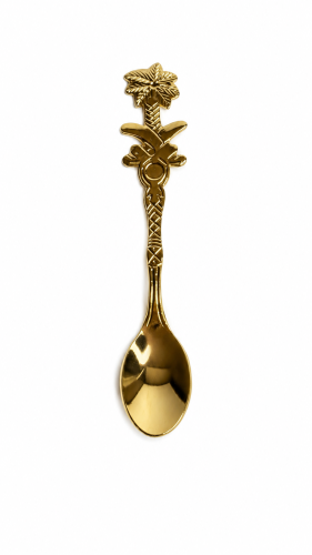 Espresso spoon Seven and a palm golden from rare a...