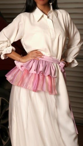 فستان ثوب مع حزام