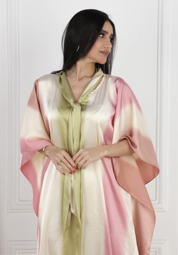 دراعة فراشة نمط مخطط وردي