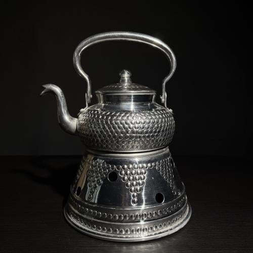 ابريق شاي كابي صناعة كويتية مع سخان منقوش لميع منف...
