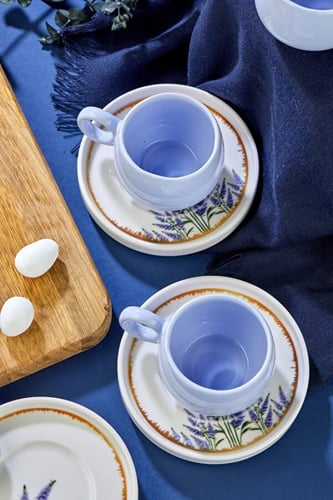 مجموعة اللافندر 12 قطعة من اكواب القهوة