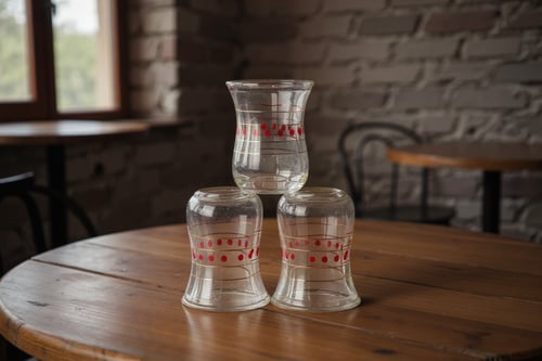 استكانه شاي ياباني- ازرق أو أحمر 12 حبة ابو نقطة (...