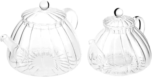 طقم ابريق شاي زجاجي من لوري( كاراجا ) ، شفاف