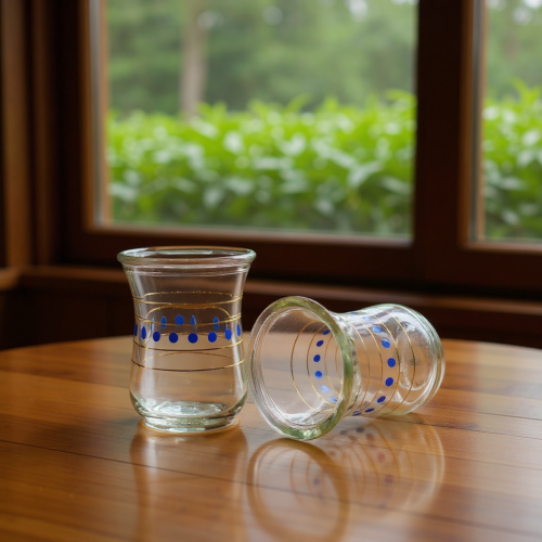 استكانه شاي ياباني- ازرق أو أحمر 12 حبة ابو نقطة (...