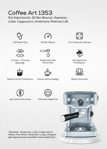 ماكينة تحضيرالقهوة والكابتشينو واللاتية اليدوية من...