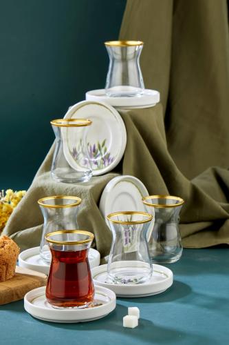 طقم استكانات لافندر تركي