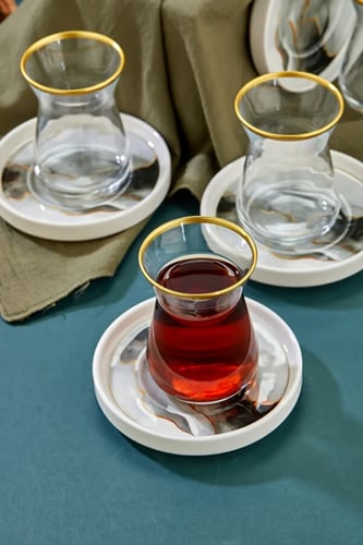 طقم استكانات شاي رخامي تركي